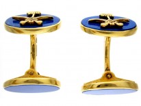 Asprey 18ct Gold Lapis Cufflinks