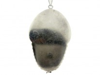 Danish Art Deco Silver & Enamel Large Flower Pendant on Silver Chain
