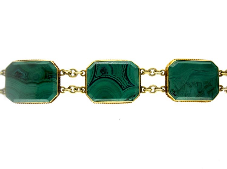 Regency 18ct Gold & Malachite Bracelet