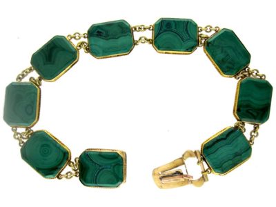 Regency 18ct Gold & Malachite Bracelet