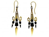 Banded Sardonyx 15ct Gold Drop Earrings