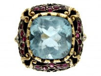 Aquamarine & Ruby Ring