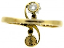 Diamond & Pearl Art Nouveau Ring