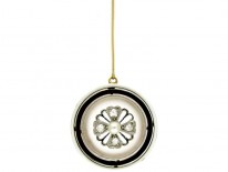 Onyx, Diamond & Rock Crystal Pendant