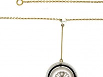 Onyx, Diamond & Rock Crystal Pendant