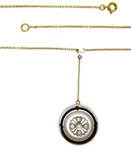 Onyx, Diamond & Rock Crystal Pendant