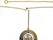 Onyx, Diamond & Rock Crystal Pendant
