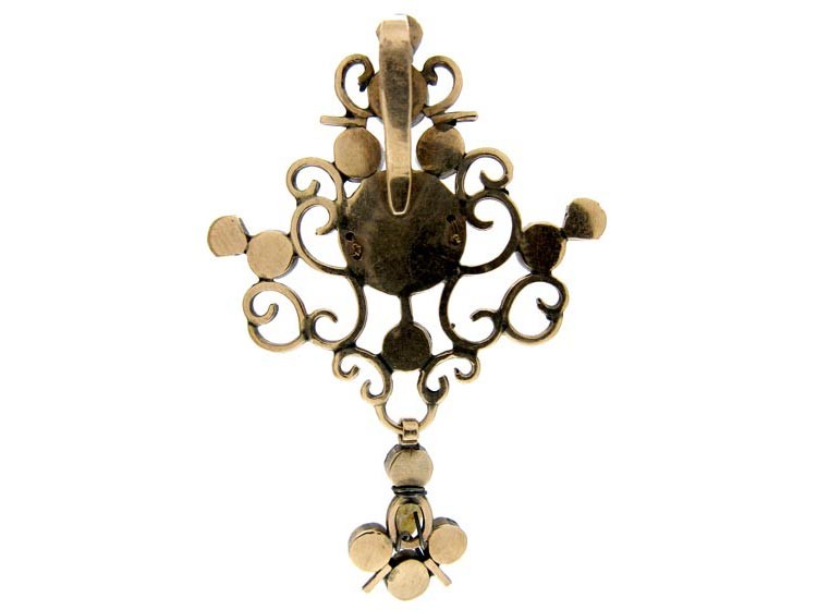 Georgian Garnet & Pearl Pendant