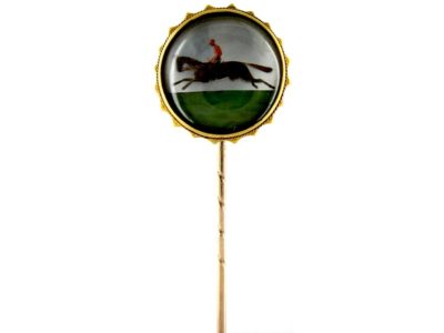 Rock Crystal Reverse Intaglio of A Racehorse