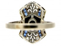 Art Deco Onyx, Sapphire & Diamond Ring