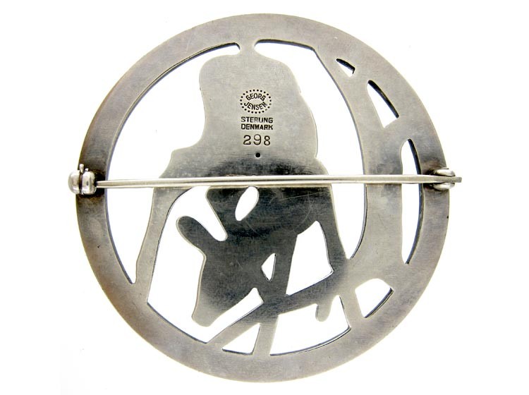 Georg Jensen Large Silver Fawn Brooch