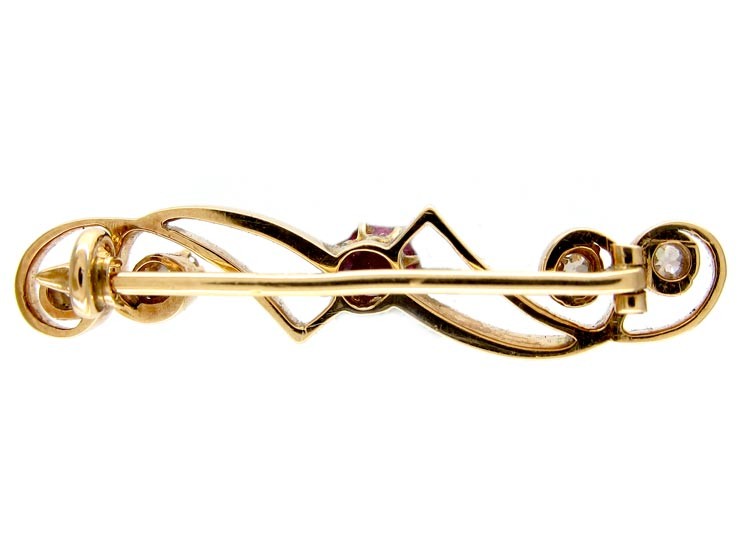 Ruby & Diamond Austrian Brooch