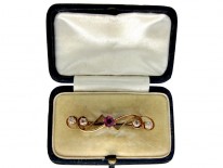 Ruby & Diamond Austrian Brooch