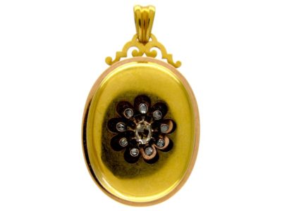 18ct Gold Diamond Set Locket in Original Case