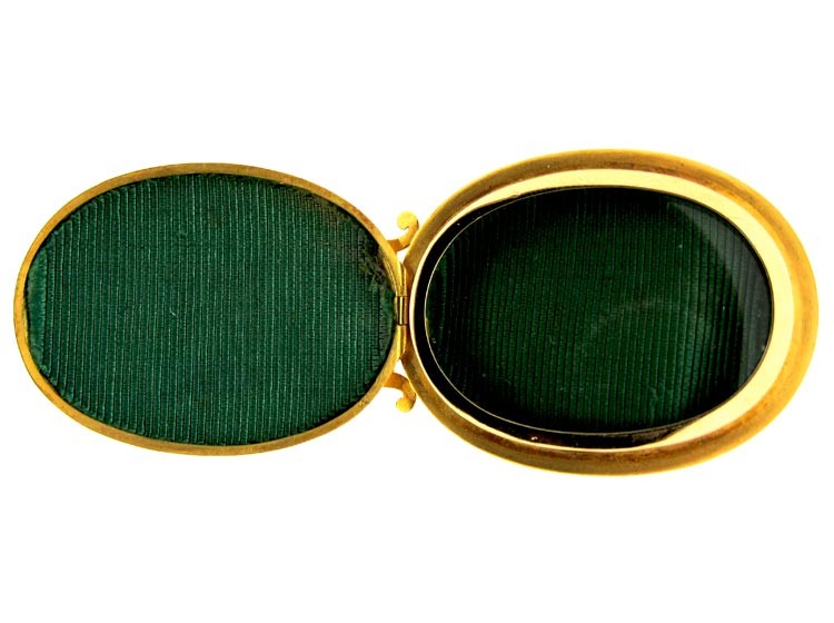 18ct Gold Diamond Set Locket in Original Case
