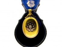 18ct Gold Diamond Set Locket in Original Case