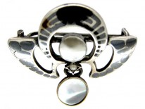 Silver Niello Art Nouveau Brooch