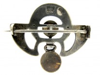 Silver Niello Art Nouveau Brooch