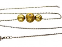 18ct White Gold Necklace with Diamond & Yellow Gold Balls