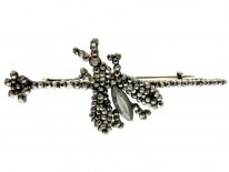Georgian Cut Steel Bee Brooch on Branch