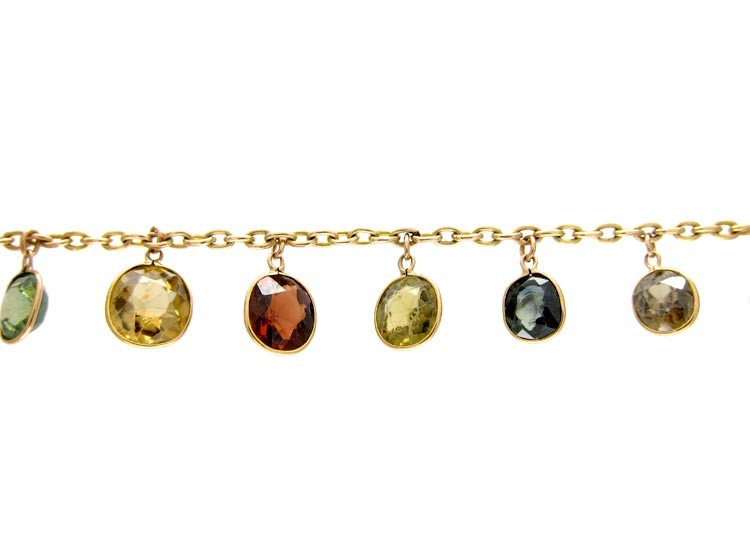 Multi Gemstone Gold Necklace