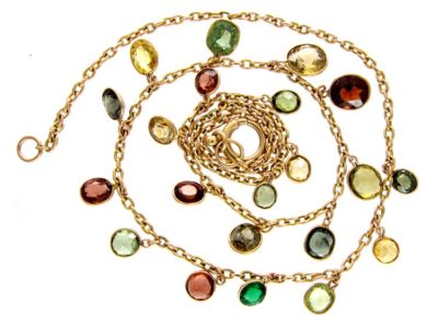 Multi Gemstone Gold Necklace