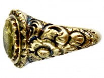 18ct Gold Georgian Foiled Citrine Ring