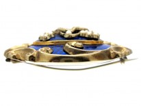 Royal Blue Enamel Regency Brooch