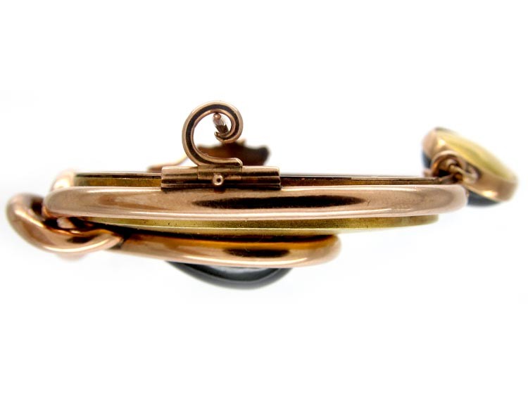 Large Cabochon Garnet Art Nouveau Pendant Brooch