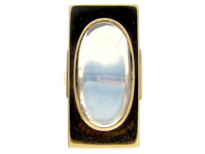 Large Moonstone 14ct Gold Ring