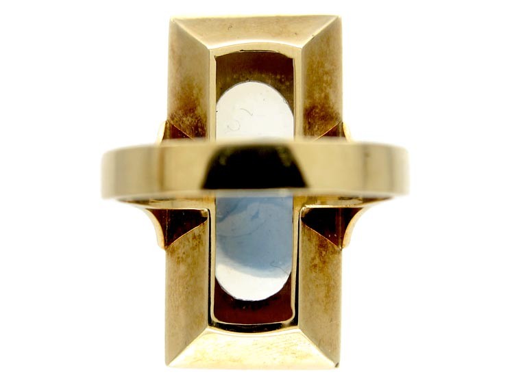 Large Moonstone 14ct Gold Ring
