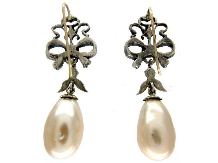 Silver & Paste Edwardian Drop Earrings