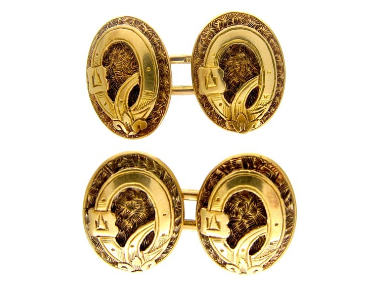 Victorian Garter 18ct Gold Cufflinks