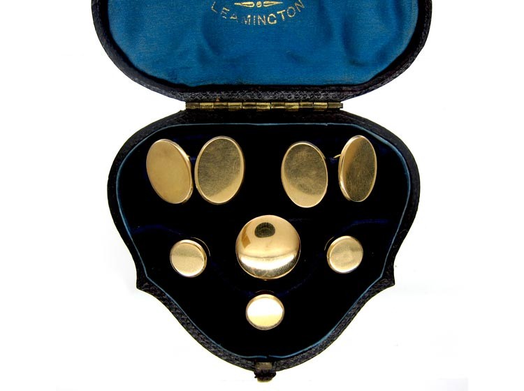 Gold Cufflinks & Studs Set in Original Case