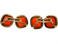 Double Sided Silver Gilt Carnelian Cufflinks