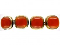 Double Sided Silver Gilt Carnelian Cufflinks
