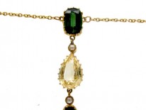 Green Tormaline & Citrine Pendant