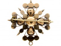 Georgian Flat Cut Garnet Maltese Cross Brooch
