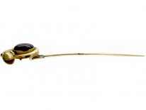 Victorian Cabochon Garnet 15ct Gold Snake Tie Pin
