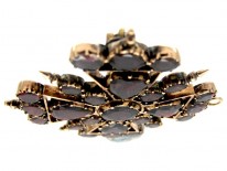 Georgian Flat Cut Garnet Maltese Cross Brooch