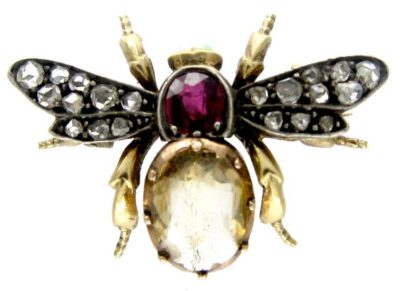 Gem Set Bug Brooch