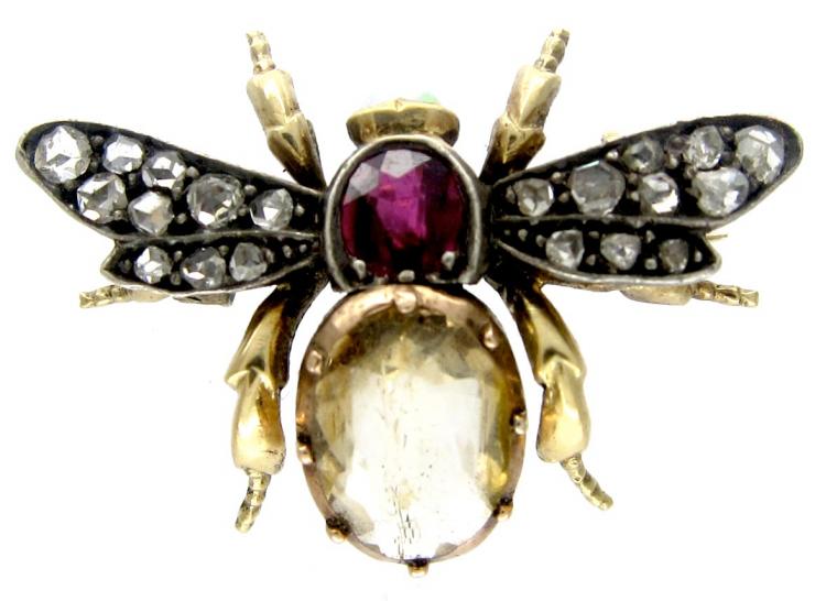 Gem Set Bug Brooch
