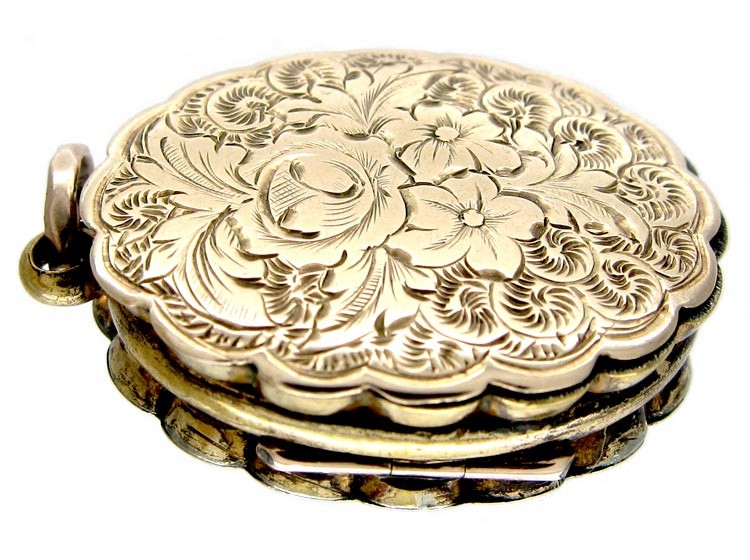 Gold Back & Front Triple Locket