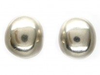 Silver Ball Clip on Earrings