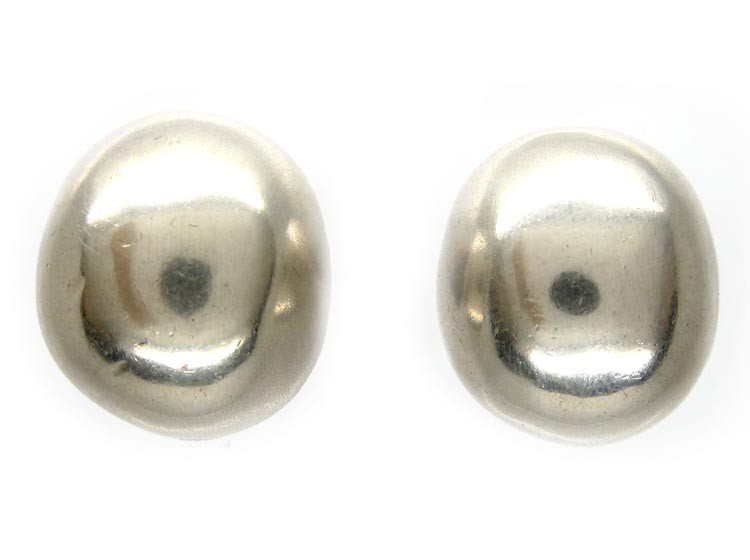 Silver Ball Clip on Earrings
