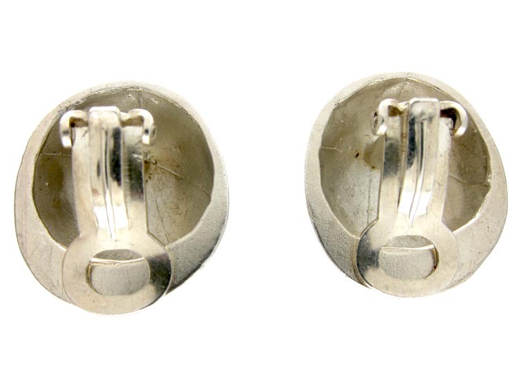 Silver Ball Clip on Earrings