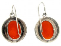 Shell Cameo Silver Earrings