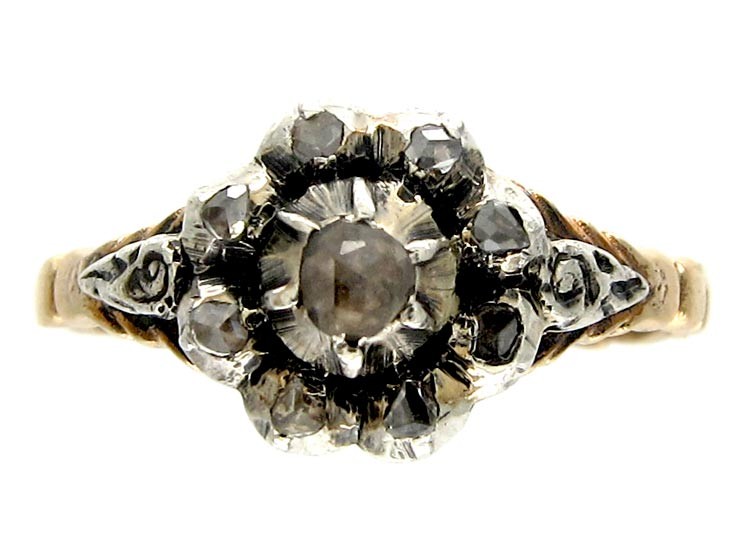 Georgian Rose Diamond Cluster Ring