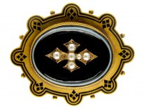 Banded Onyx 18ct Gold Brooch