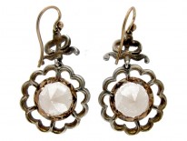 French Marcasite Citrine Drop Silver Earrings